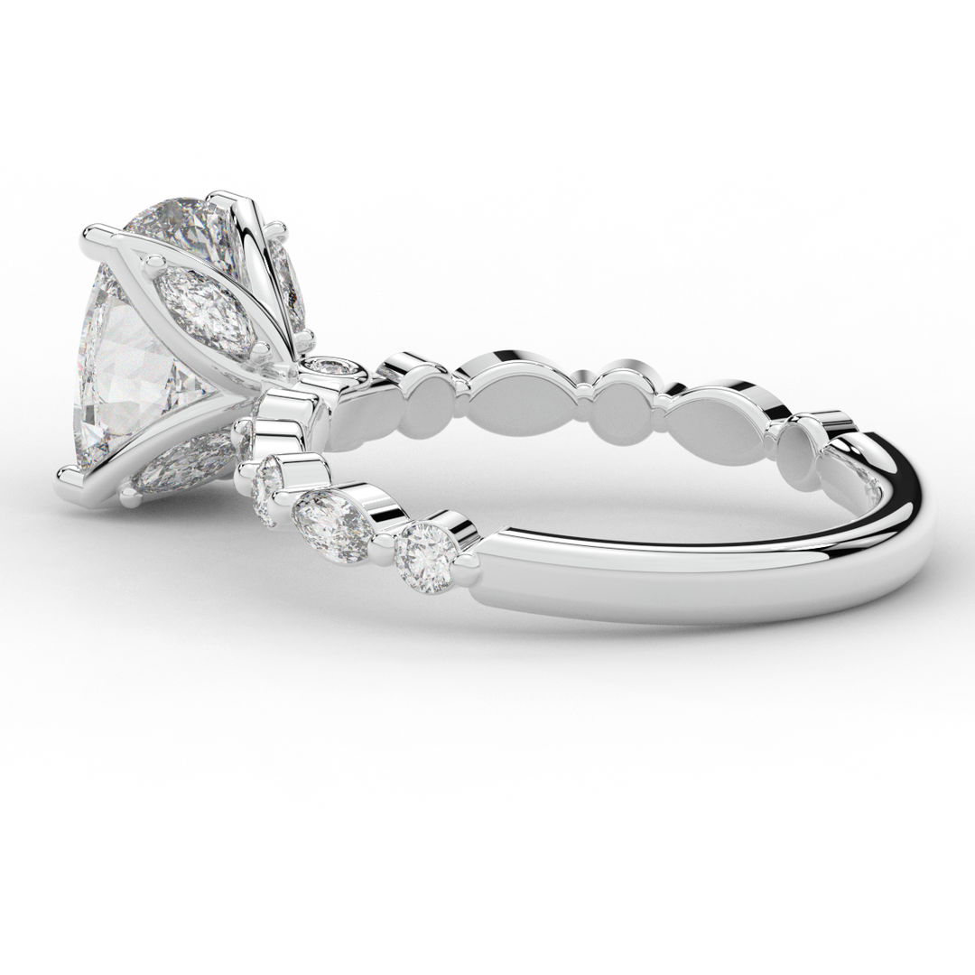 2.60CT.TW CUSHION LAB DIAMOND SOLITAIRE ENGAGEMENT RING - Nazarelle