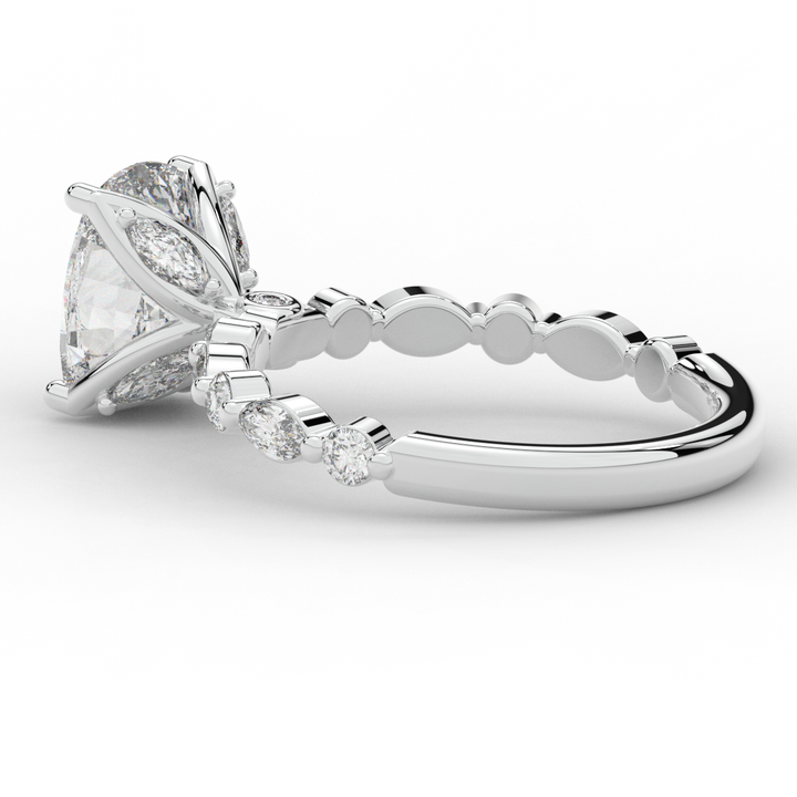 2.60CT.TW CUSHION LAB DIAMOND SOLITAIRE ENGAGEMENT RING - Nazarelle