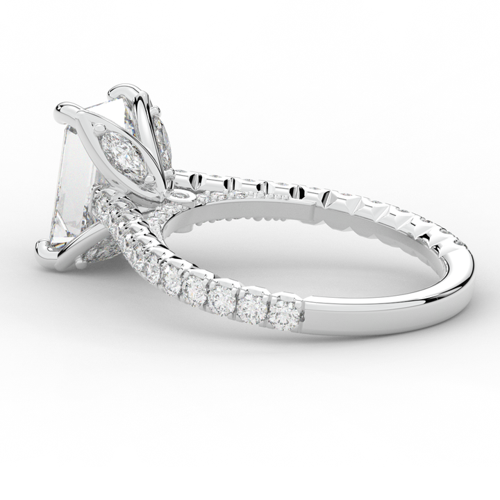 2.70CT.TW EMERALD CUT LAB DIAMOND SOLITAIRE ENGAGEMENT RING - Nazarelle