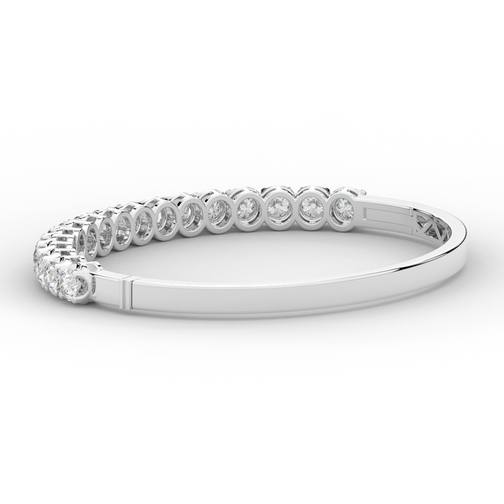 5.00CT.TW ROUND LAB DIAMOND BANGLE - Nazarelle