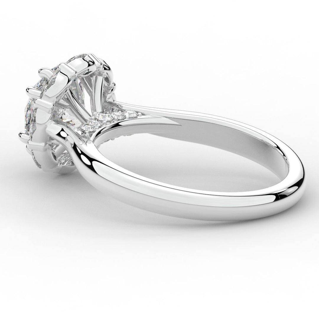 2.40CT.TW ROUND LAB DIAMOND HALO ENGAGEMENT RING - Nazarelle