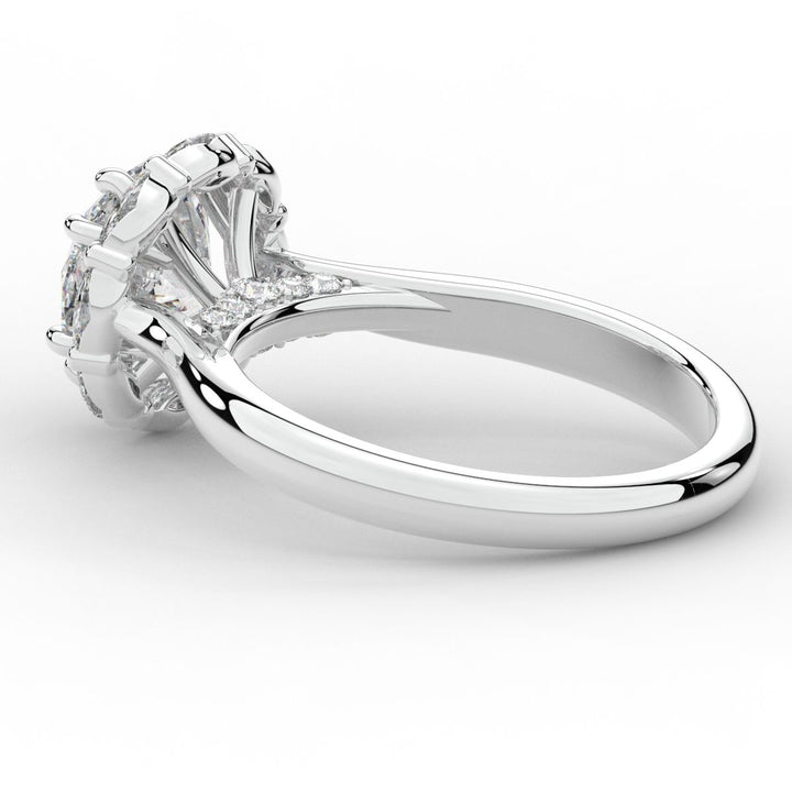 2.40CT.TW ROUND LAB DIAMOND HALO ENGAGEMENT RING - Nazarelle