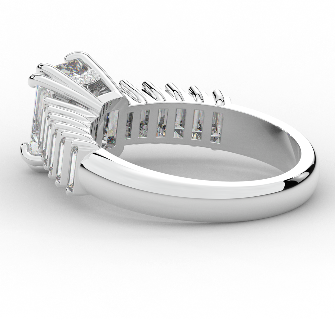 2.60CT.TW EMERALD CUT LAB DIAMOND ENGAGEMENT RING - Nazarelle