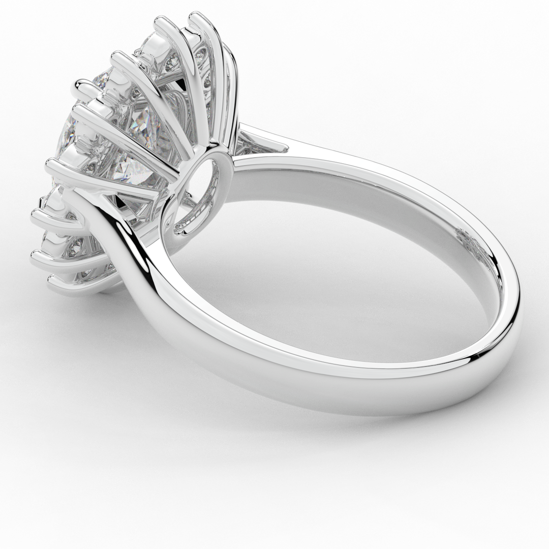 2.65CT.TW OVAL LAB DIAMOND HALO ENGAGEMENT RING - Nazarelle