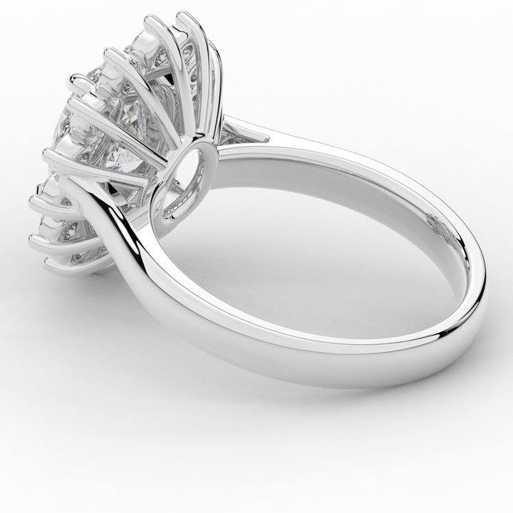 2.65CT.TW OVAL LAB DIAMOND HALO ENGAGEMENT RING - Nazarelle