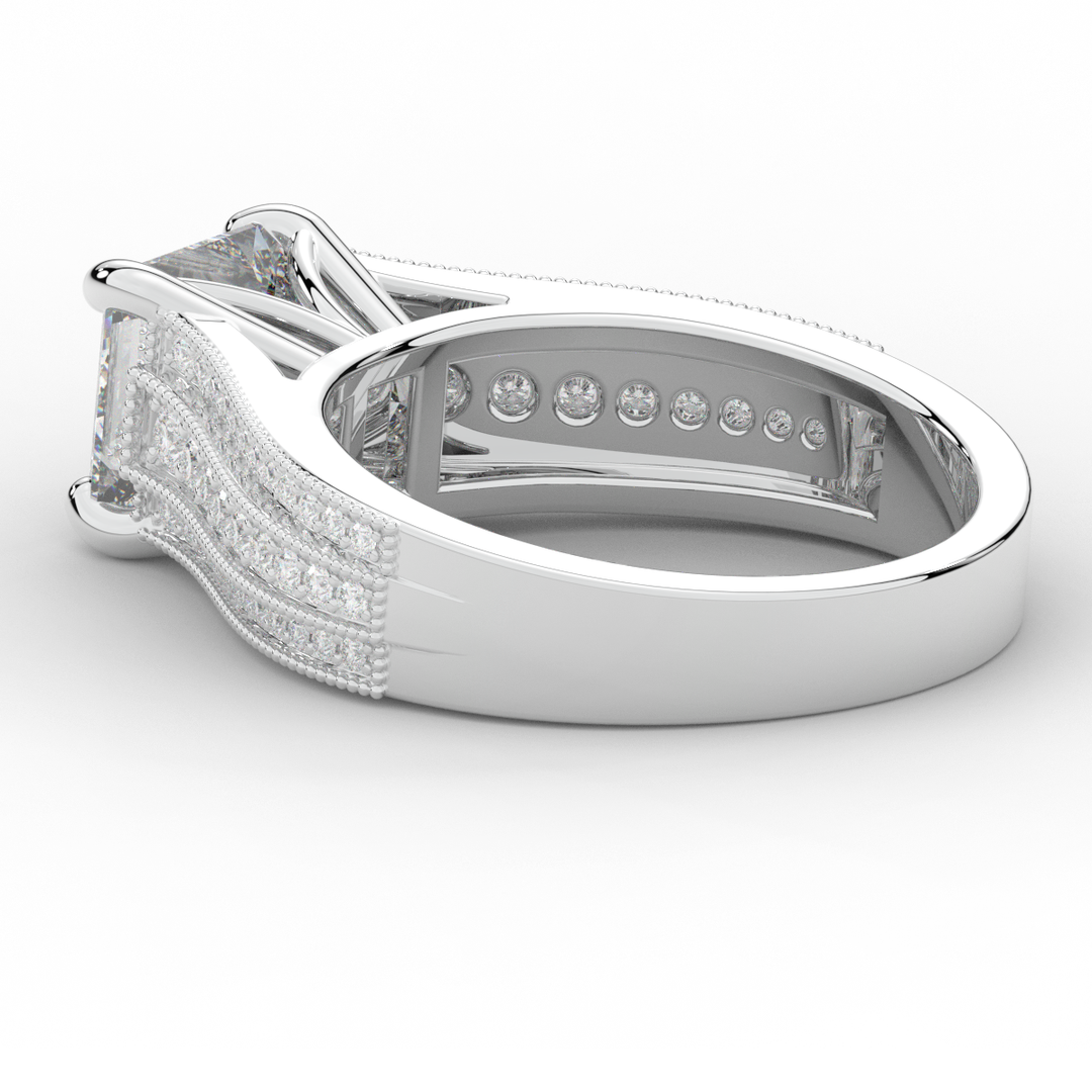 3.55CT.TW PRINCESS LAB DIAMOND ENGAGEMENT RING - Nazarelle