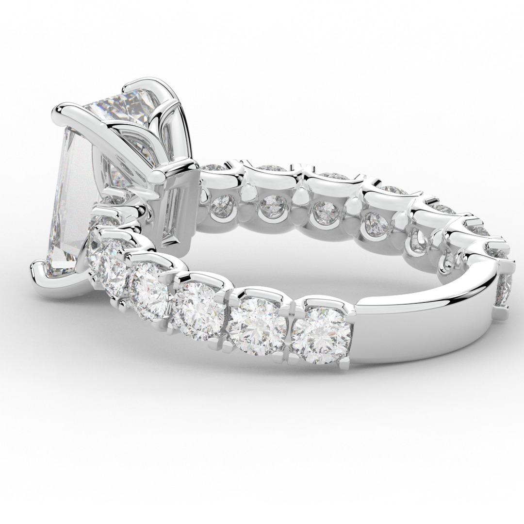 4.35CT.TW EMERALD CUT LAB DIAMOND ENGAGEMENT RING - Nazarelle