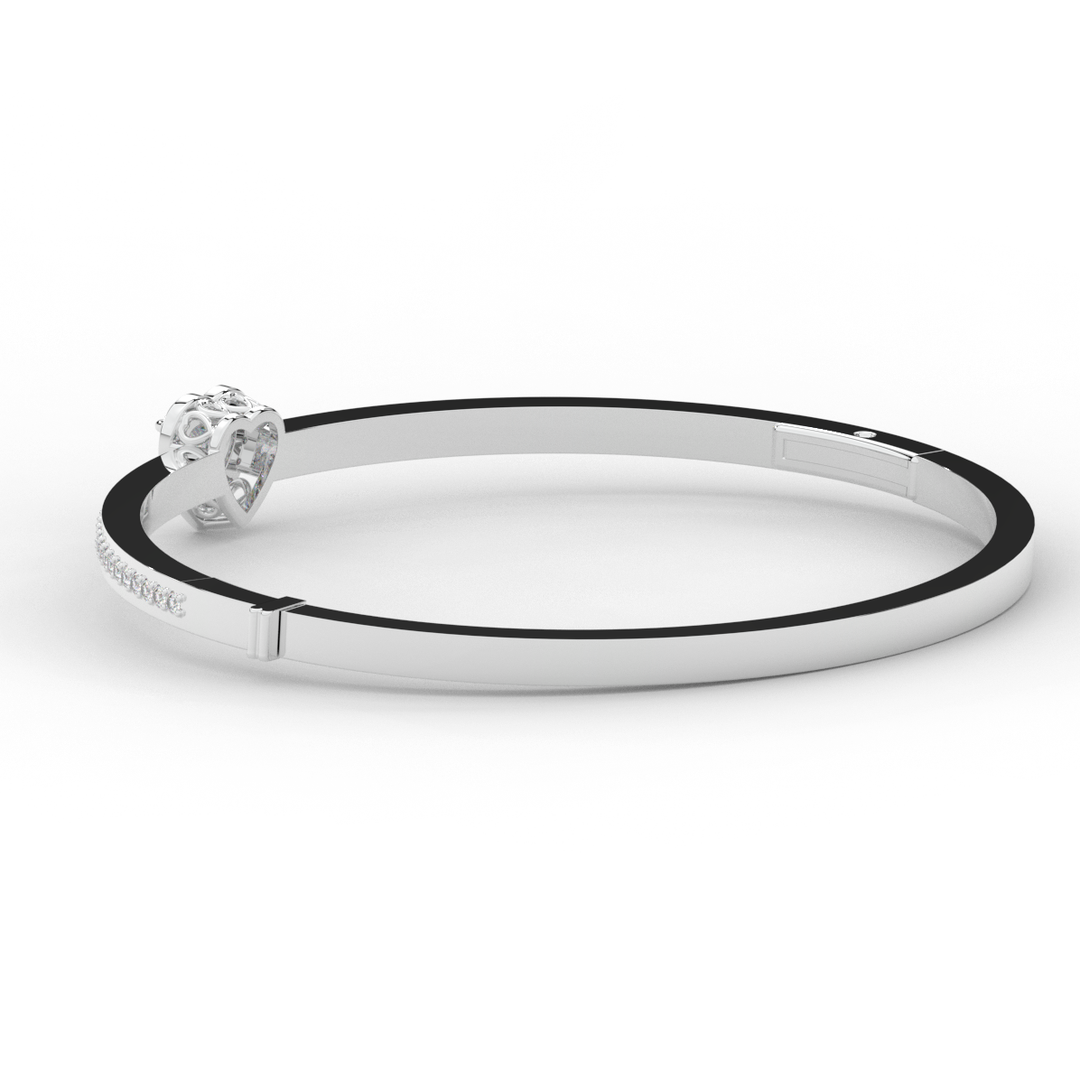 1.65CT.TW HEART AND ROUND LAB DIAMOND  BANGLE - Nazarelle