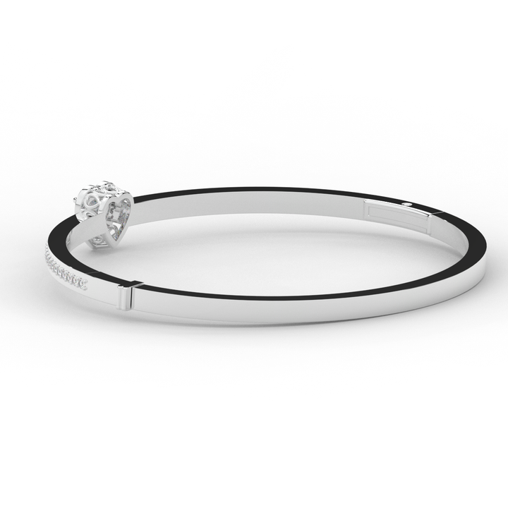 1.65CT.TW HEART AND ROUND LAB DIAMOND  BANGLE - Nazarelle