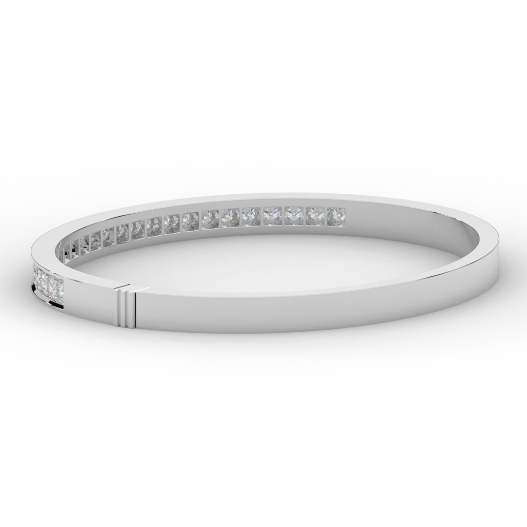 1.25CT.TW ROUND LAB DIAMOND BANGLE - Nazarelle