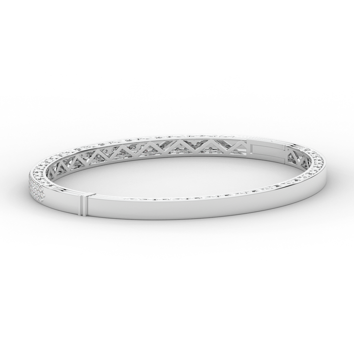 0.75CT.TW 3 ROW ROUND LAB DIAMOND  BANGLE - Nazarelle