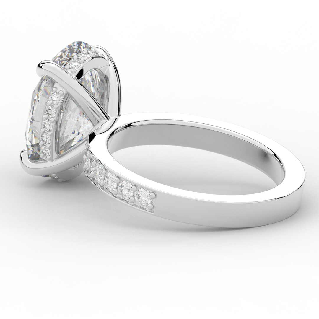 4.30CT.TW OVAL LAB DIAMOND BAND ENGAGEMENT RING - Nazarelle