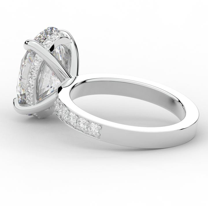 4.30CT.TW OVAL LAB DIAMOND BAND ENGAGEMENT RING - Nazarelle