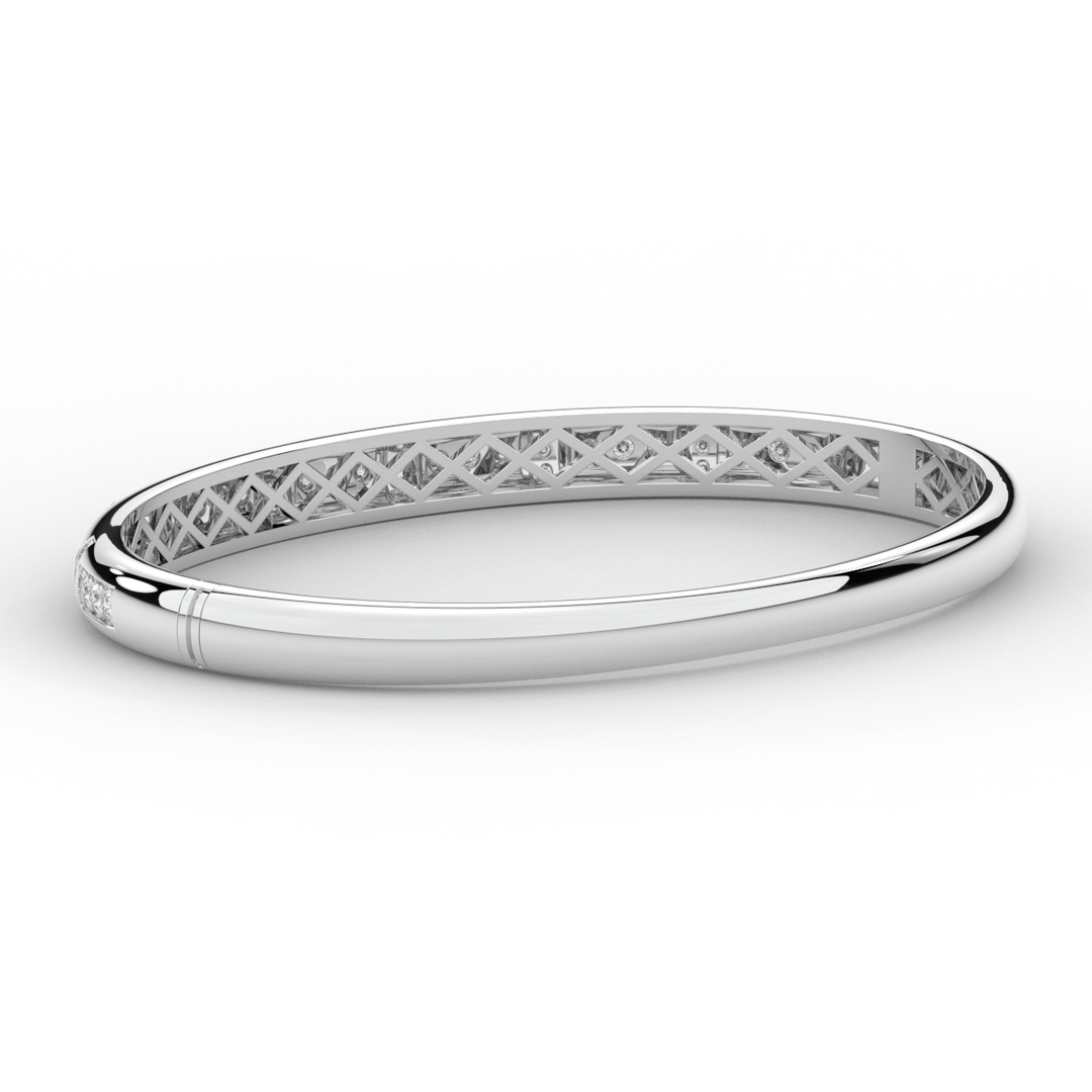 1.25CT.TW ROUND LAB DIAMOND BANGLE - Nazarelle