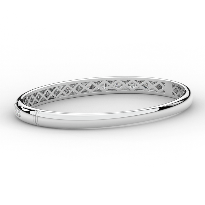 1.25CT.TW ROUND LAB DIAMOND BANGLE - Nazarelle