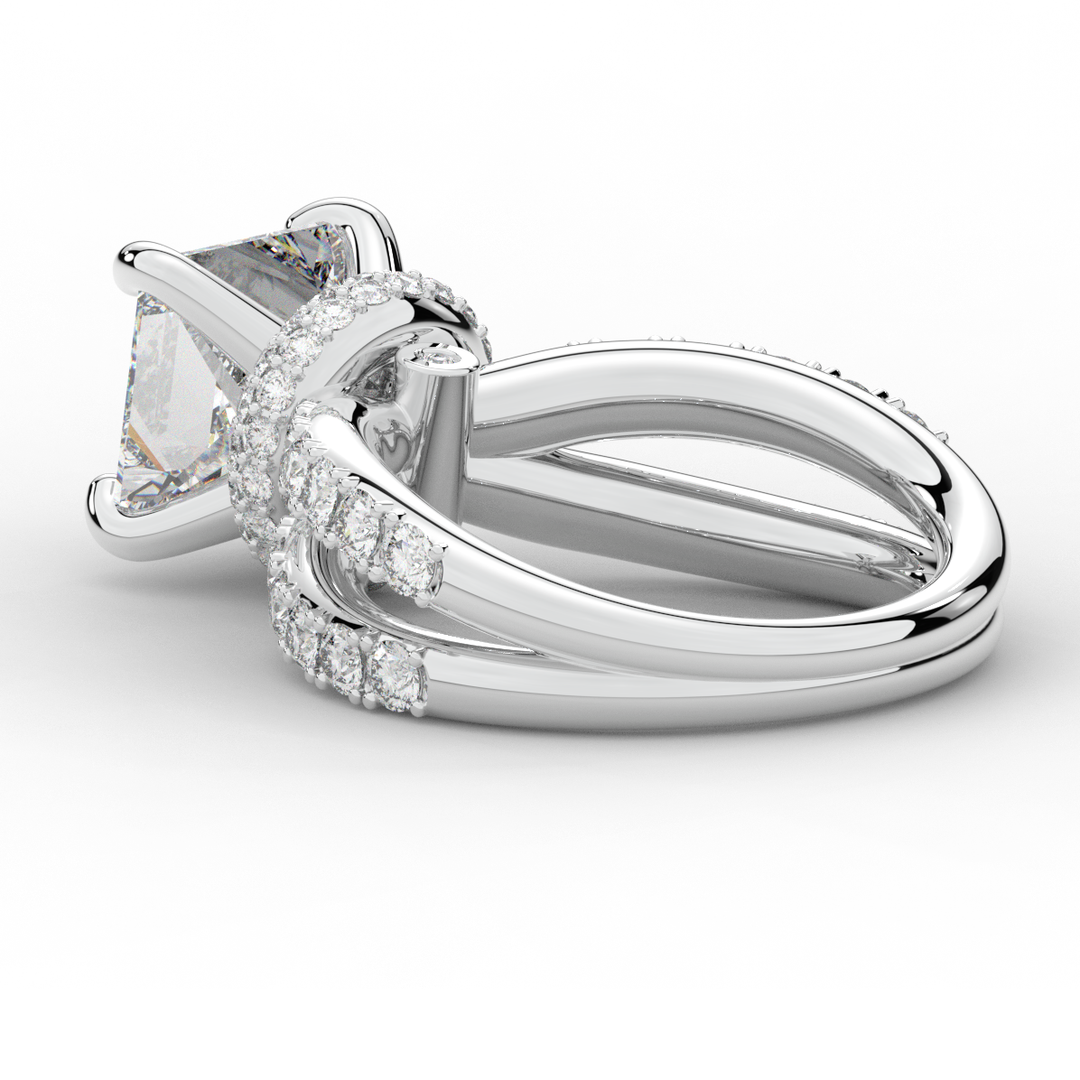 5.25CT.TW PRINCESS LAB DIAMOND ENGAGEMENT RING - Nazarelle