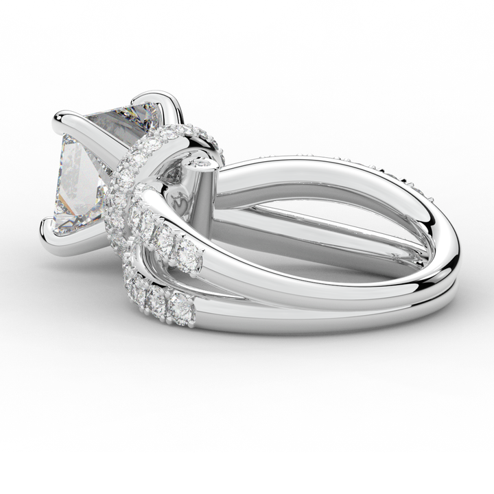5.25CT.TW PRINCESS LAB DIAMOND ENGAGEMENT RING - Nazarelle