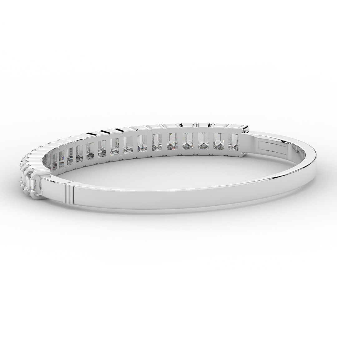 6.50CT.TW EMERALD CUT LAB DIAMOND BANGLE - Nazarelle