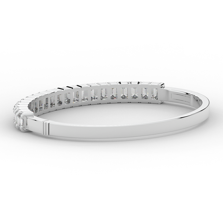 6.50CT.TW EMERALD CUT LAB DIAMOND BANGLE - Nazarelle