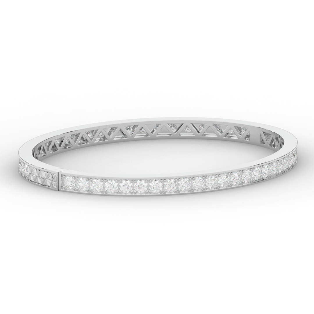 5.10CT.TW ROUND LAB DIAMOND BANGLE - Nazarelle