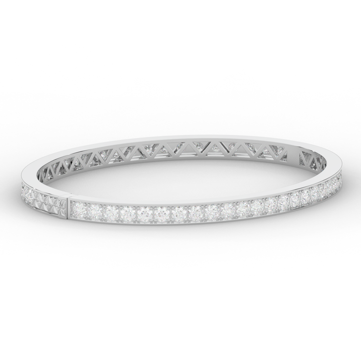 5.10CT.TW ROUND LAB DIAMOND BANGLE - Nazarelle