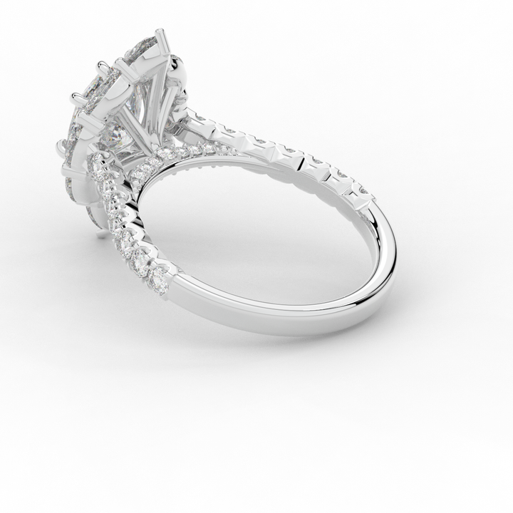 2.75CT.TW OVAL LAB DIAMOND HALO ENGAGEMENT RING - Nazarelle