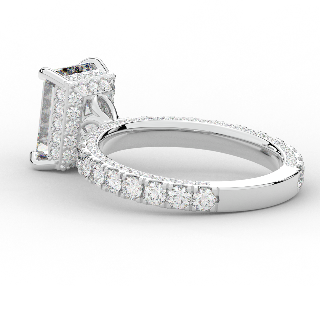 3.00CT.TW EMERALD CUT LAB DIAMOND ENGAGEMENT RING - Nazarelle
