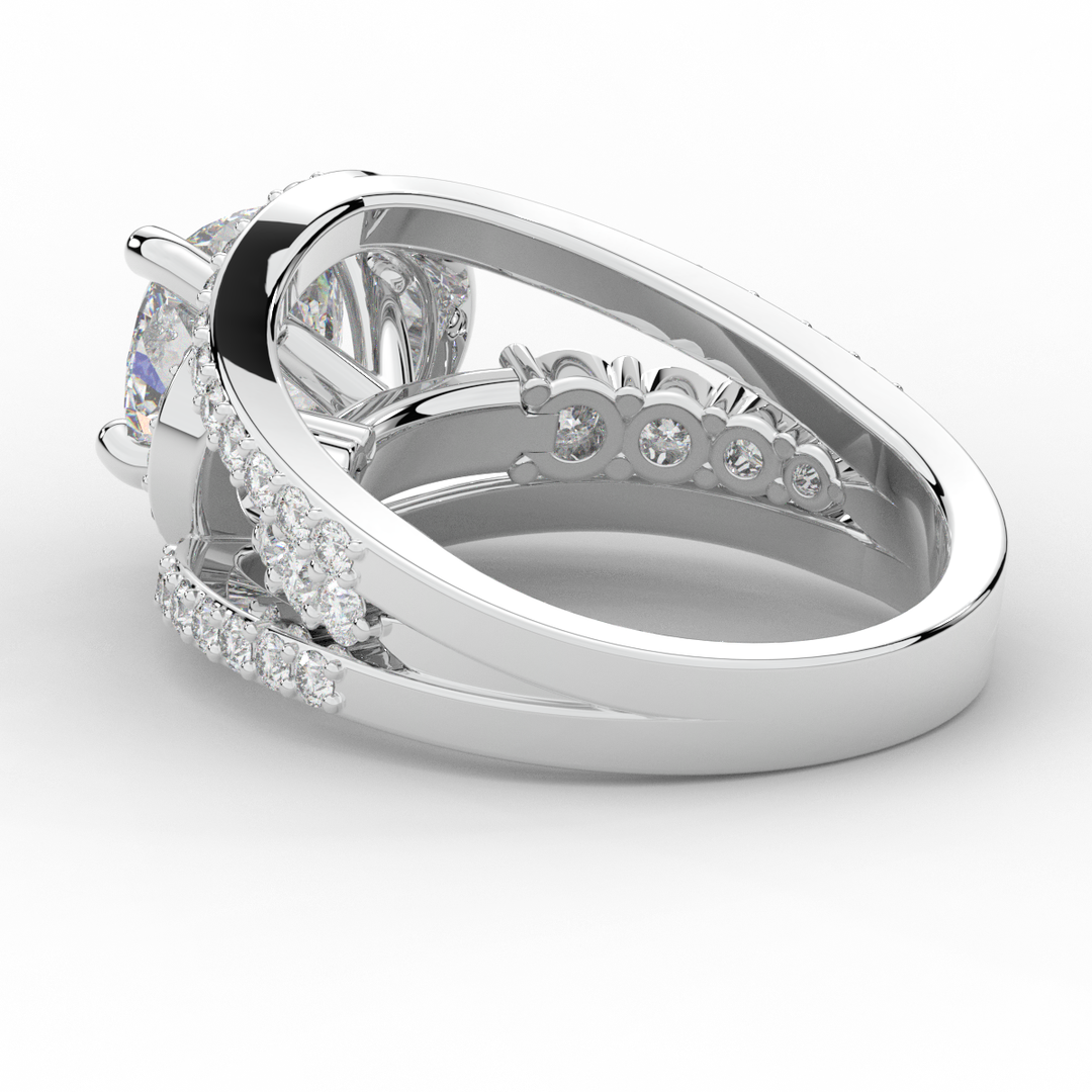 3.30CT.TW CUSHION LAB DIAMOND ENGAGEMENT RING - Nazarelle