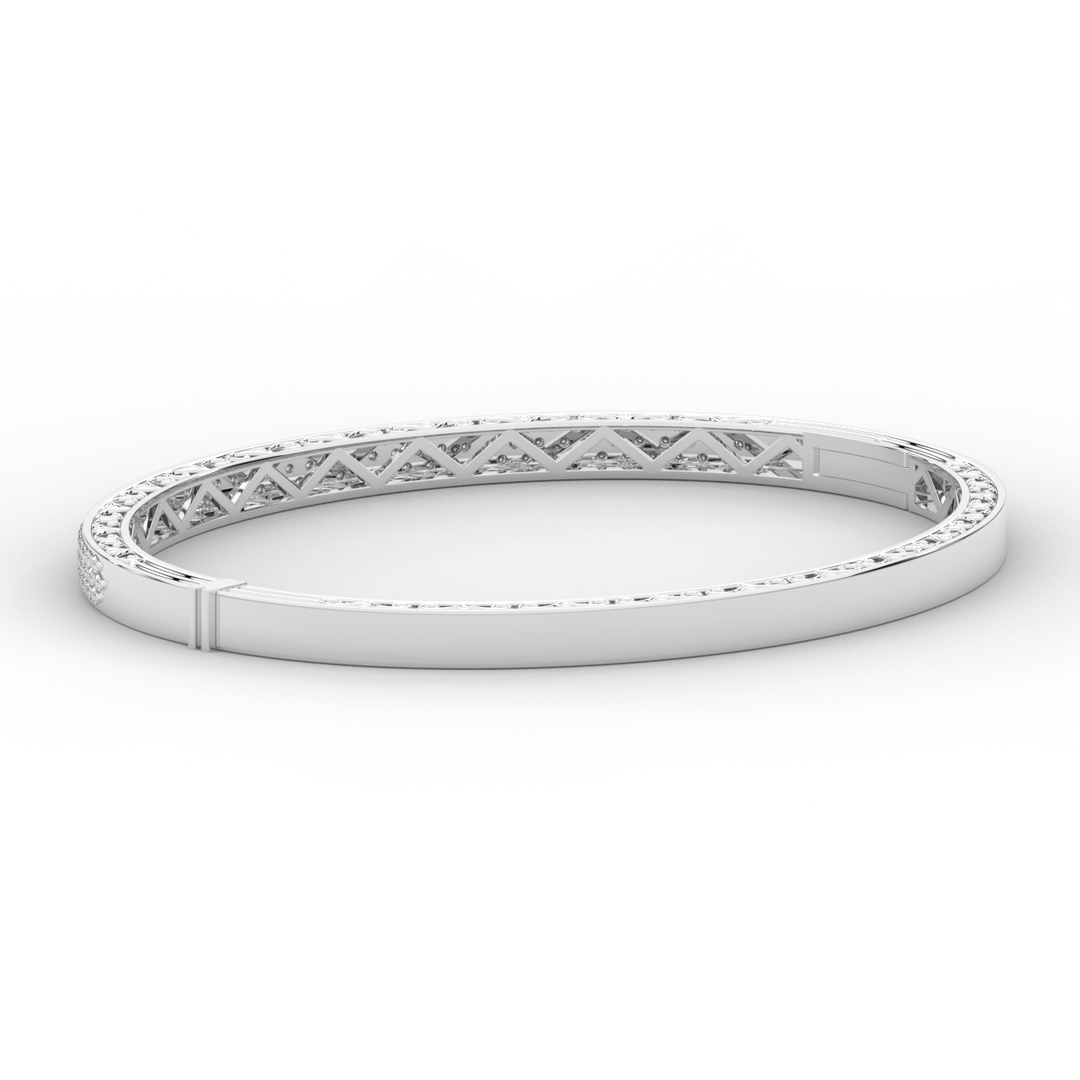 0.75CT.TW 3 ROW ROUND LAB DIAMOND  BANGLE - Nazarelle