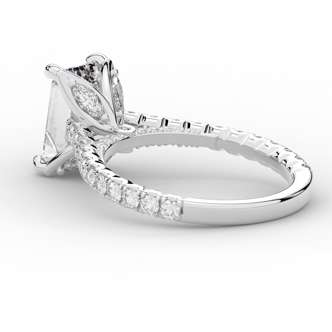 2.70CT.TW EMERALD CUT LAB DIAMOND SOLITAIRE ENGAGEMENT RING - Nazarelle