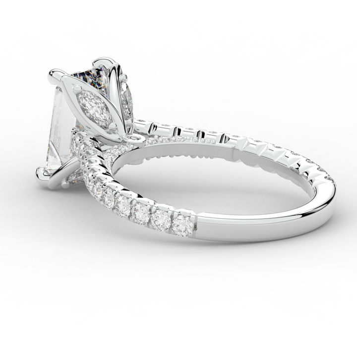 2.70CT.TW EMERALD CUT LAB DIAMOND SOLITAIRE ENGAGEMENT RING - Nazarelle