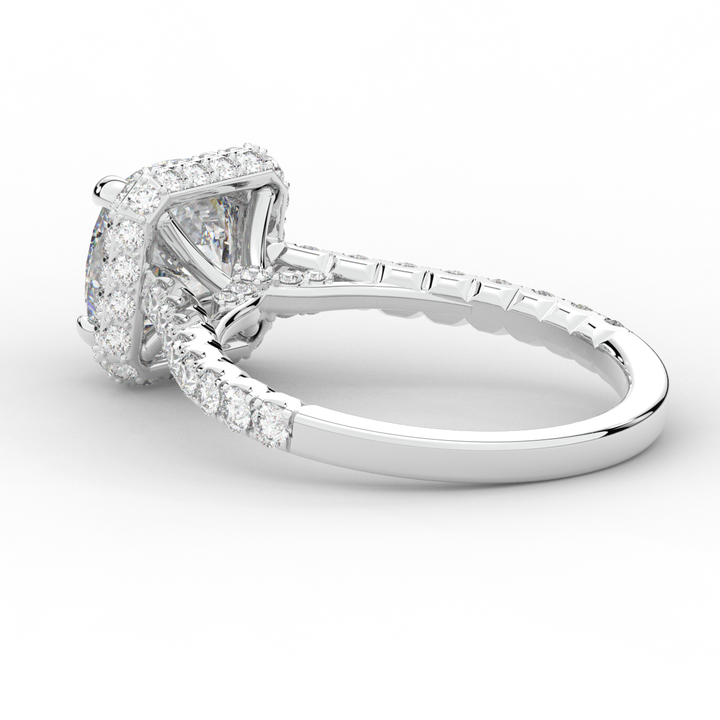 2.75CT.TW CUSHION LAB DIAMOND HALO ENGAGEMENT RING - Nazarelle