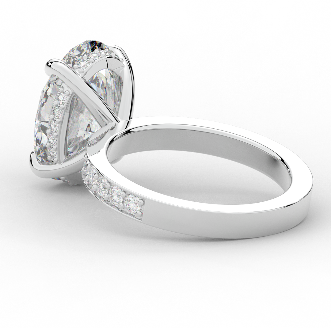 4.30CT.TW OVAL LAB DIAMOND BAND ENGAGEMENT RING - Nazarelle
