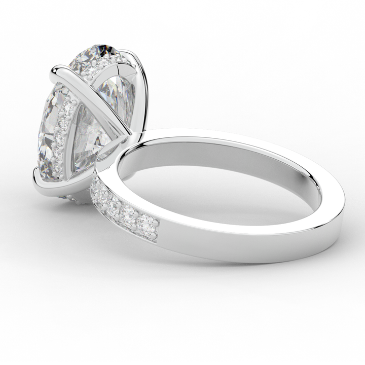 4.30CT.TW OVAL LAB DIAMOND BAND ENGAGEMENT RING - Nazarelle