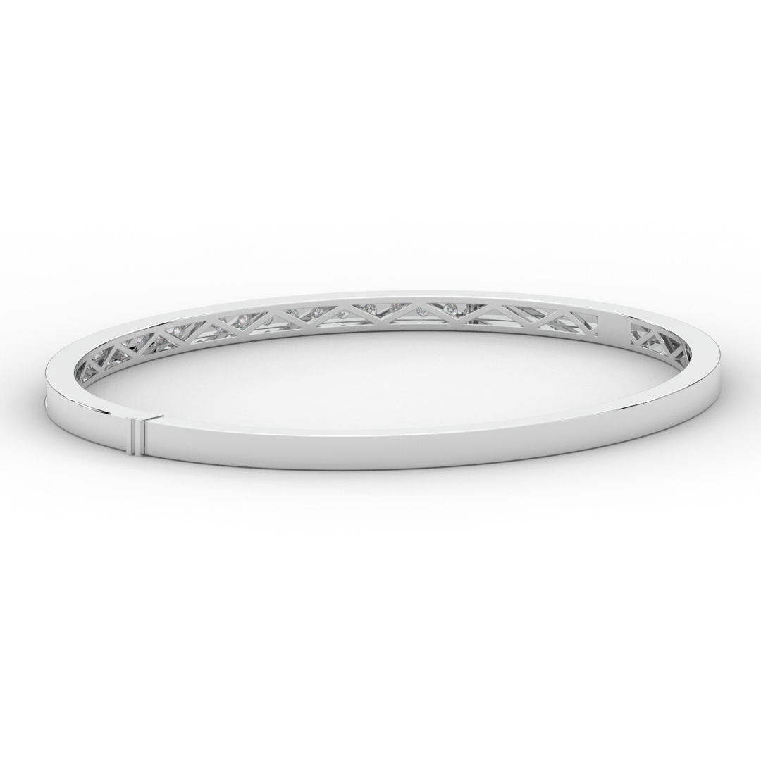 0.90CT.TW ROUND LAB DIAMOND BANGLE - Nazarelle