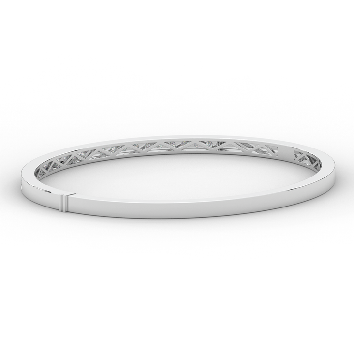 0.90CT.TW ROUND LAB DIAMOND BANGLE - Nazarelle