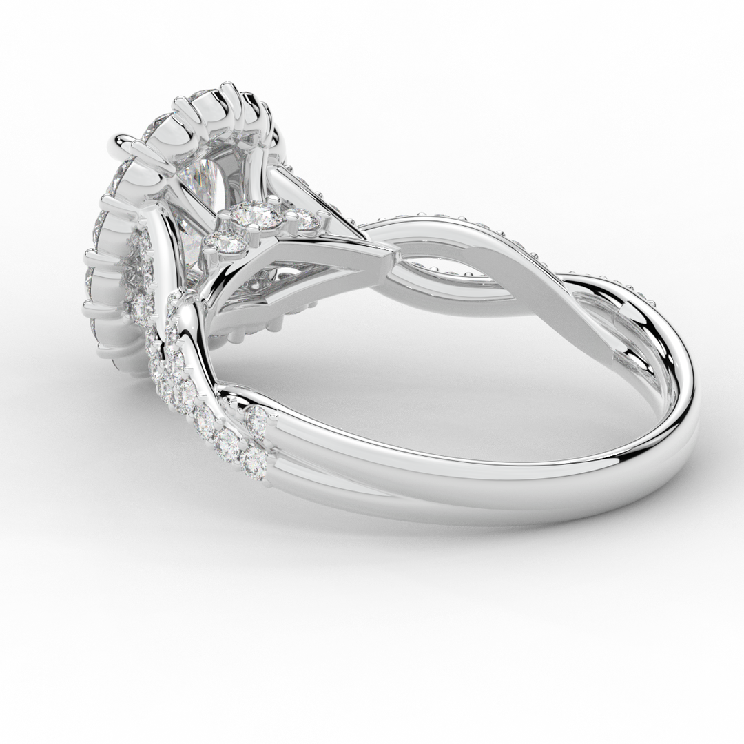 1.75CT.TW OVAL LAB DIAMOND HALO TWIST BAND ENGAGEMENT RING - Nazarelle