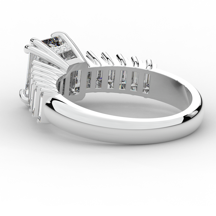 2.60CT.TW EMERALD CUT LAB DIAMOND ENGAGEMENT RING - Nazarelle