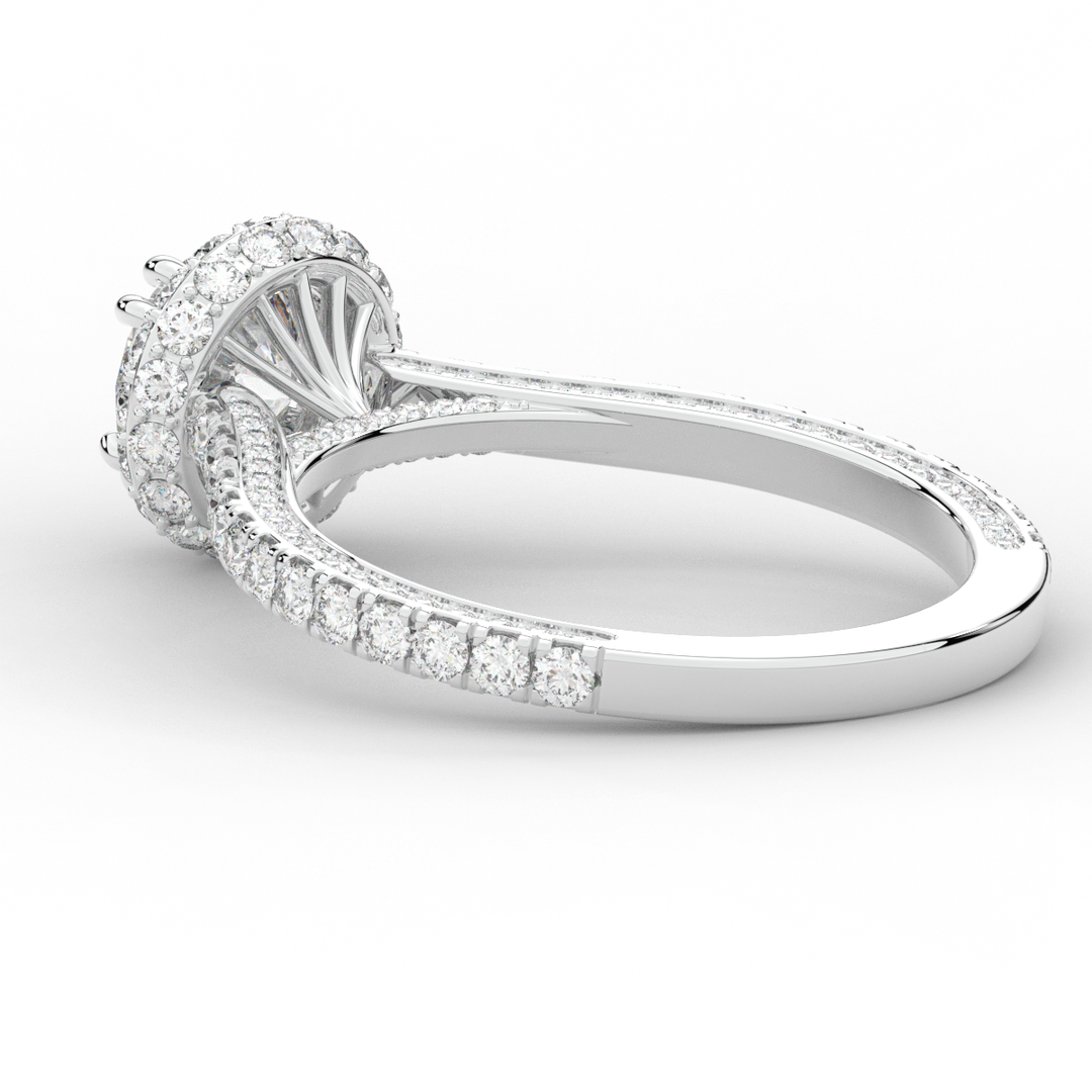 1.90CT.TW ROUND LAB DIAMOND HALO ENGAGEMENT RING - Nazarelle