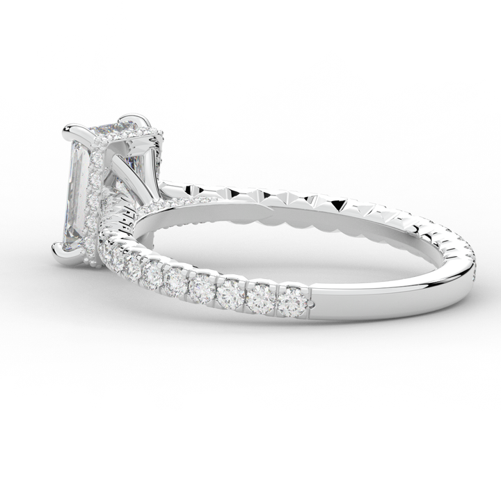 2.10CT.TW RADIANT LAB DIAMOND UNDERHALO SOLITAIRE ENGAGEMENT RING - Nazarelle