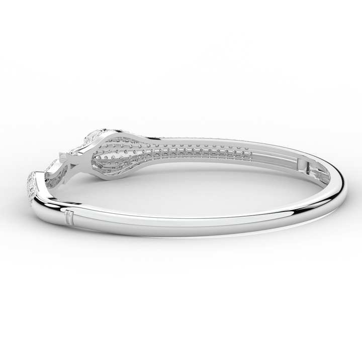 2.00CT.TW ROUND AND PEAR LAB DIAMOND SNAKE BANGLE - Nazarelle