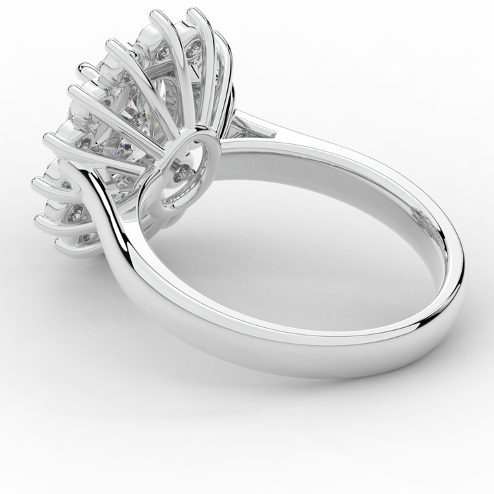 2.65CT.TW OVAL LAB DIAMOND HALO ENGAGEMENT RING - Nazarelle