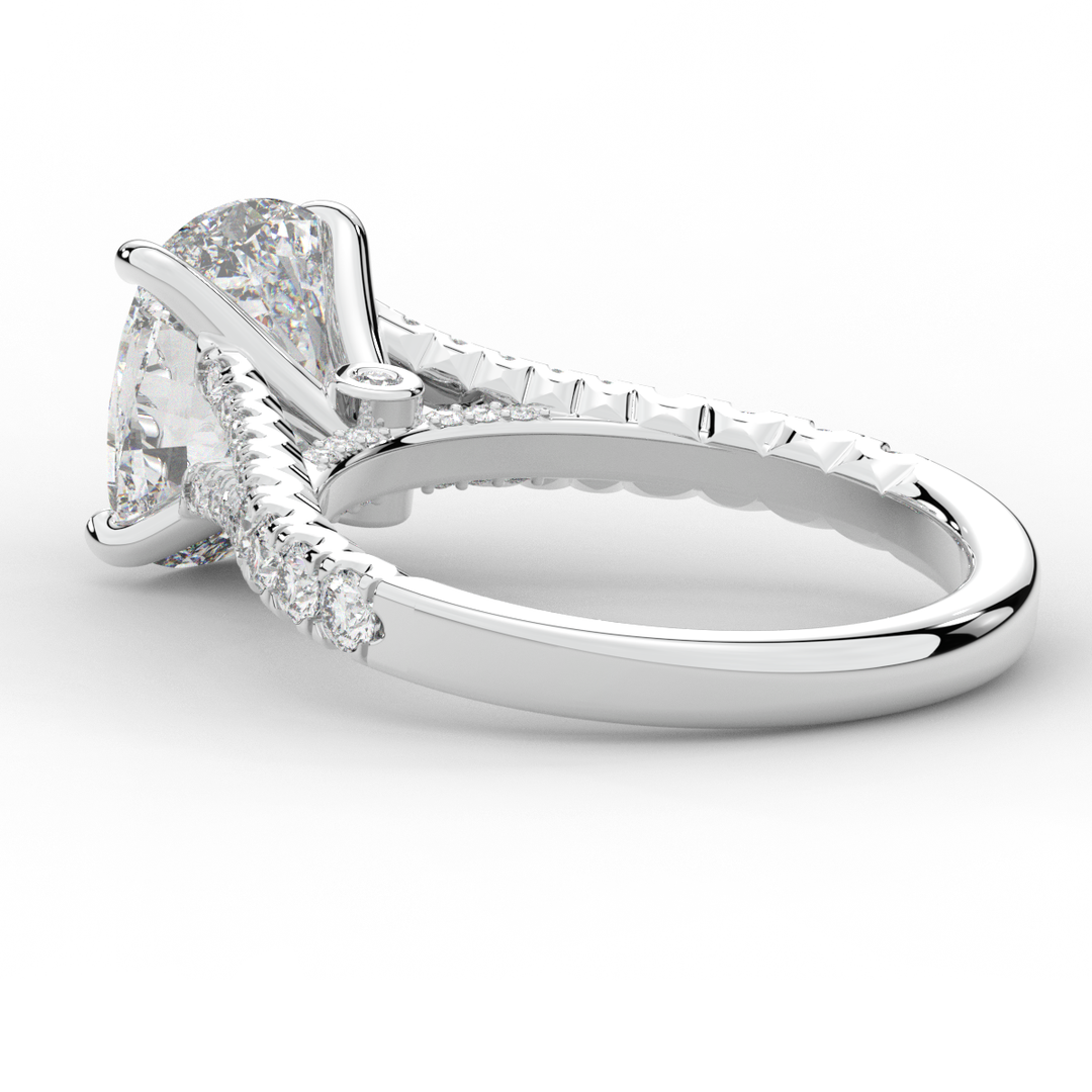 3.45CT.TW CUSHION LAB DIAMOND ENGAGEMENT RING - Nazarelle