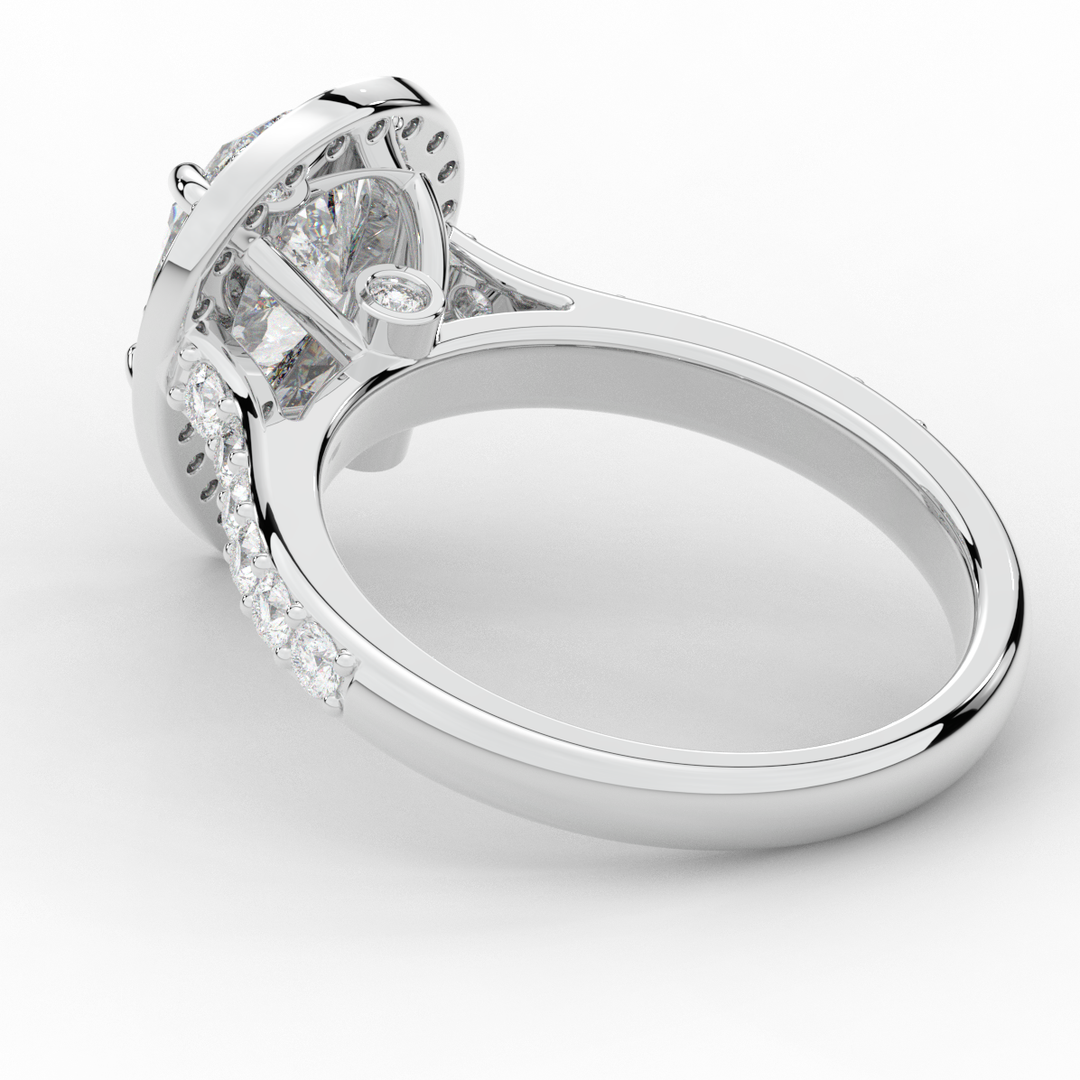 2.50CT.TW PEAR LAB DIAMOND HALO ENGAGEMENT RING - Nazarelle