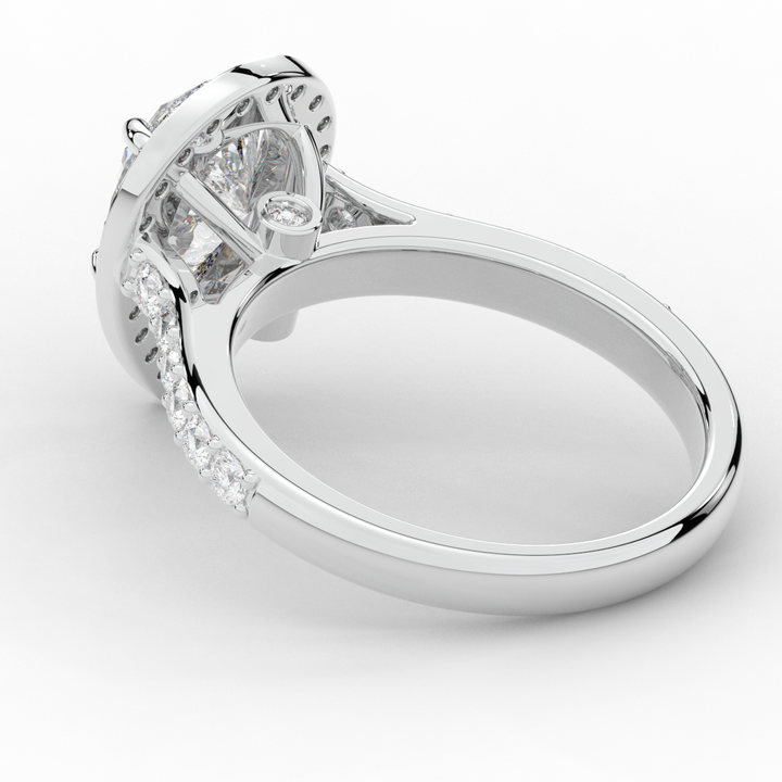 2.50CT.TW PEAR LAB DIAMOND HALO ENGAGEMENT RING - Nazarelle
