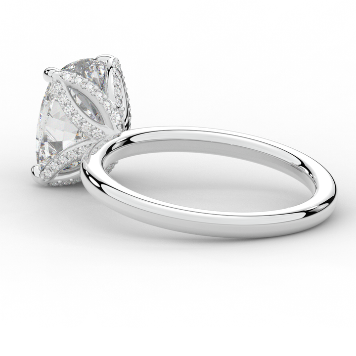 3.10CT.TW CUSHION LAB DIAMOND ENGAGEMENT RING - Nazarelle