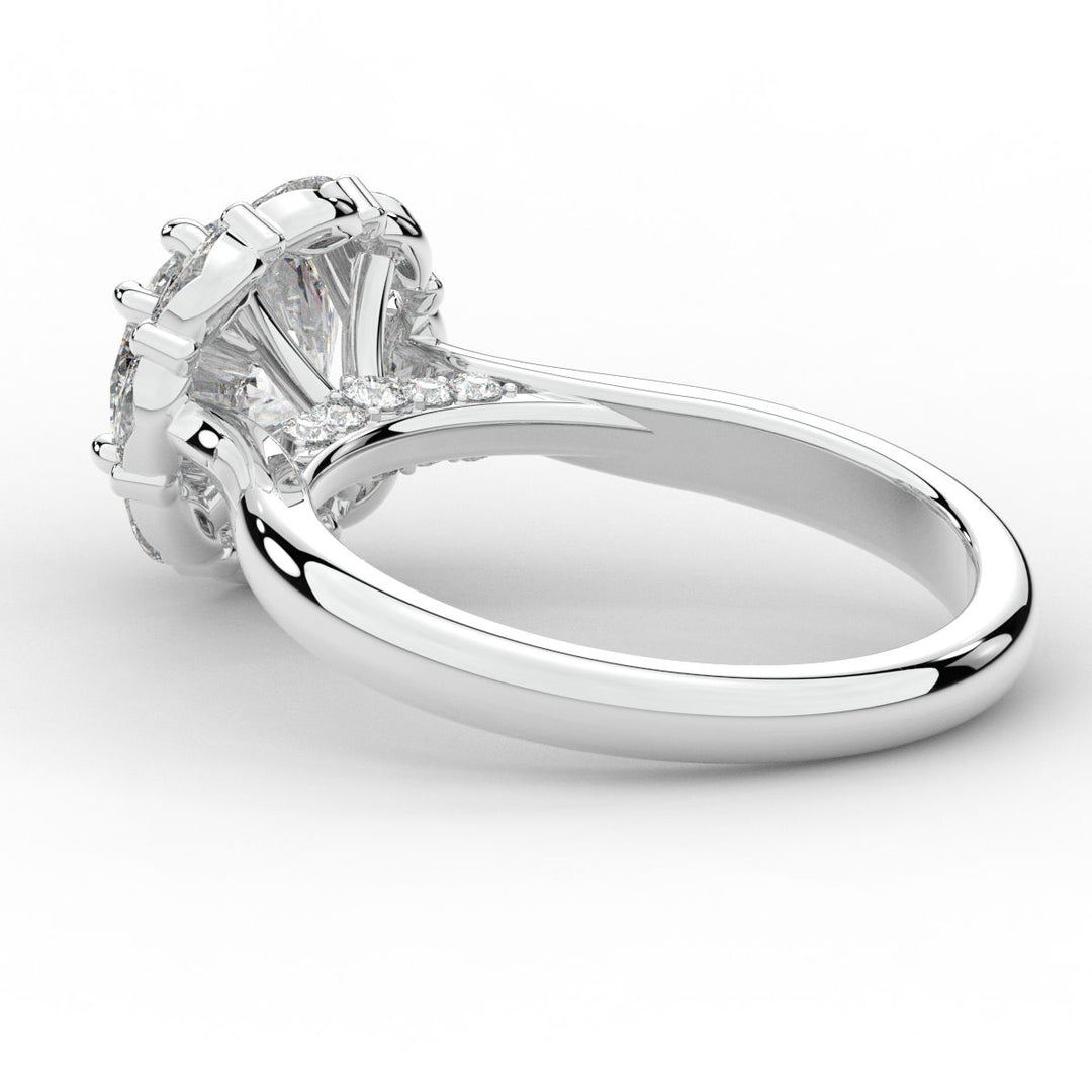 2.40CT.TW ROUND LAB DIAMOND HALO ENGAGEMENT RING - Nazarelle