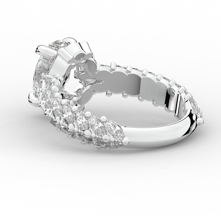 3.10CT.TW OVAL LAB DIAMOND HALO ENGAGEMENT RING - Nazarelle