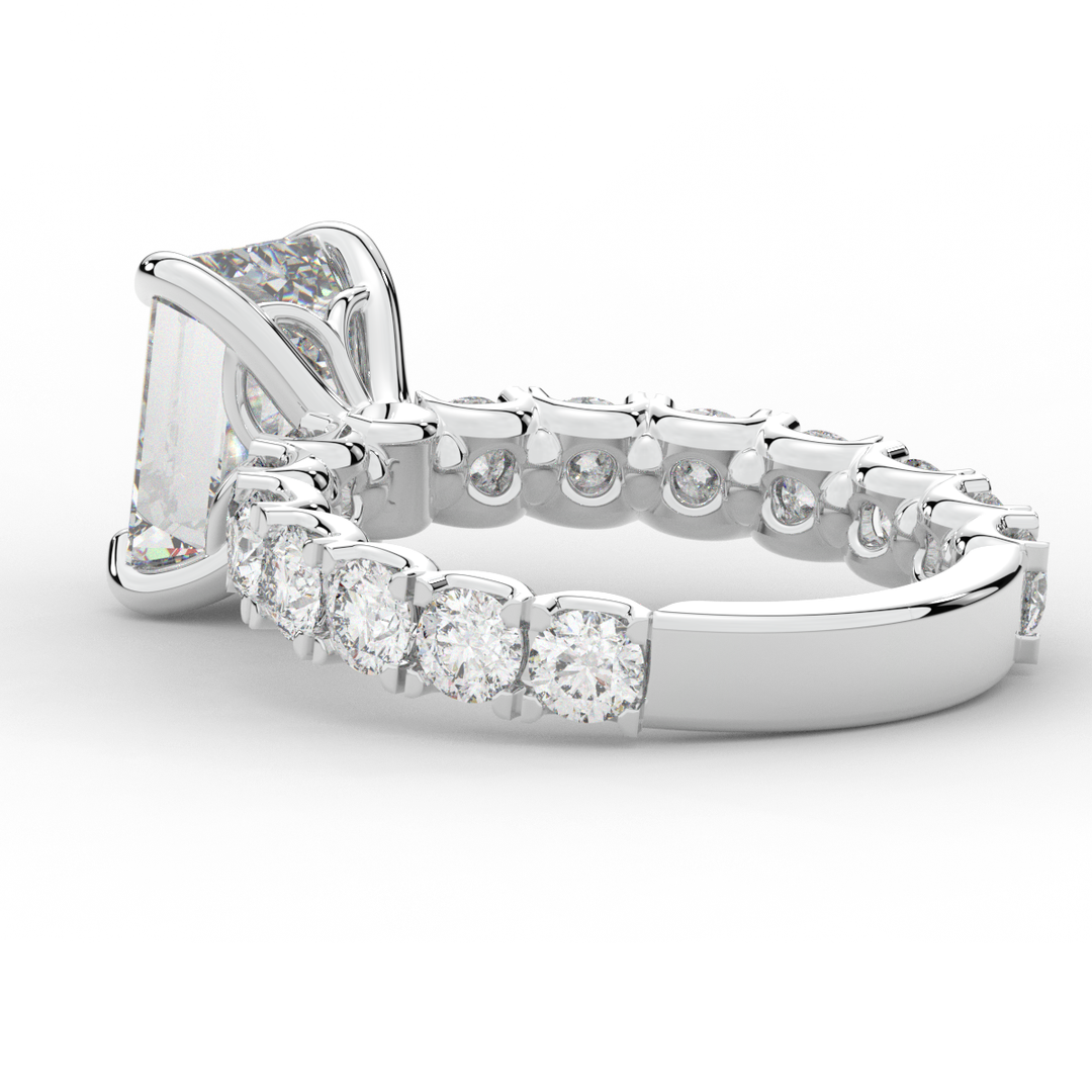 4.35CT.TW EMERALD CUT LAB DIAMOND ENGAGEMENT RING - Nazarelle
