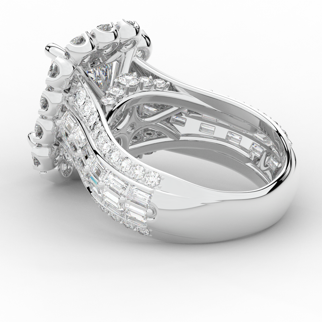 8.00CT.TW RADIANT LAB DIAMOND HALO ENGAGEMENT RING - Nazarelle